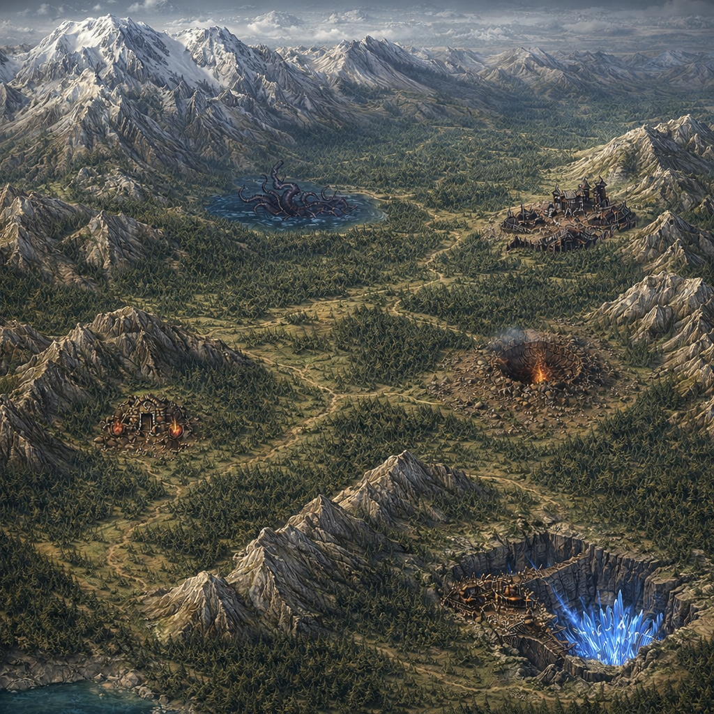 Session 043 — The landscape of Theros, marked by ruin and ancient power